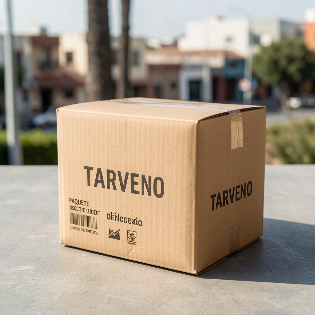 Paquete discreto de Tarveno preparado para entrega a domicilio en Ciudad de México
